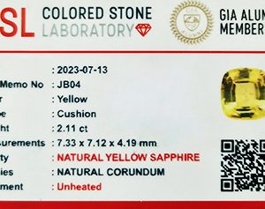 certified yellow sapphire gemstone