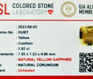certified yellow sapphire gemstone