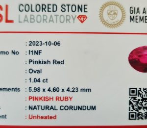 1.04 Carat Natural Pinkish Ruby Gemstone 2 natural pinkish ruby gemstone