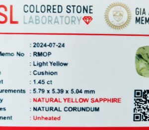 1.45 Carat Natural Yellow Sapphire Gemstone – Radiant and Untreated 1 natural yellow sapphire