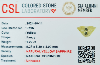 2Y9N yellow sapphire gemstone