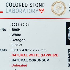 natural white sapphire