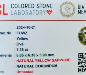 1.36ct Natural Yellow Gem stone | Certified Yellow Sapphire Gemstones 2 Sapphire Gem stone