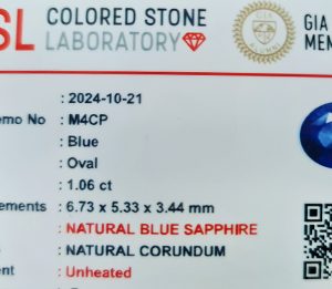 blue sapphire from Ceylon