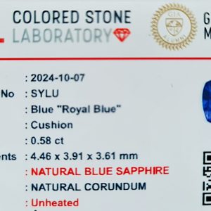 cushion cut blue sapphire