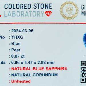 pear shaped blue sapphire